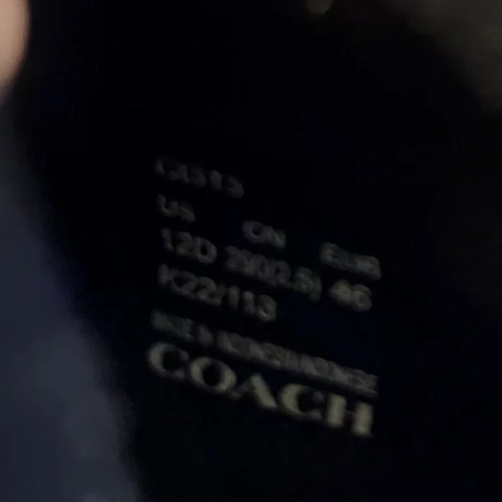 Coach Black and White Leather Sneakers - Picture 6 of 8